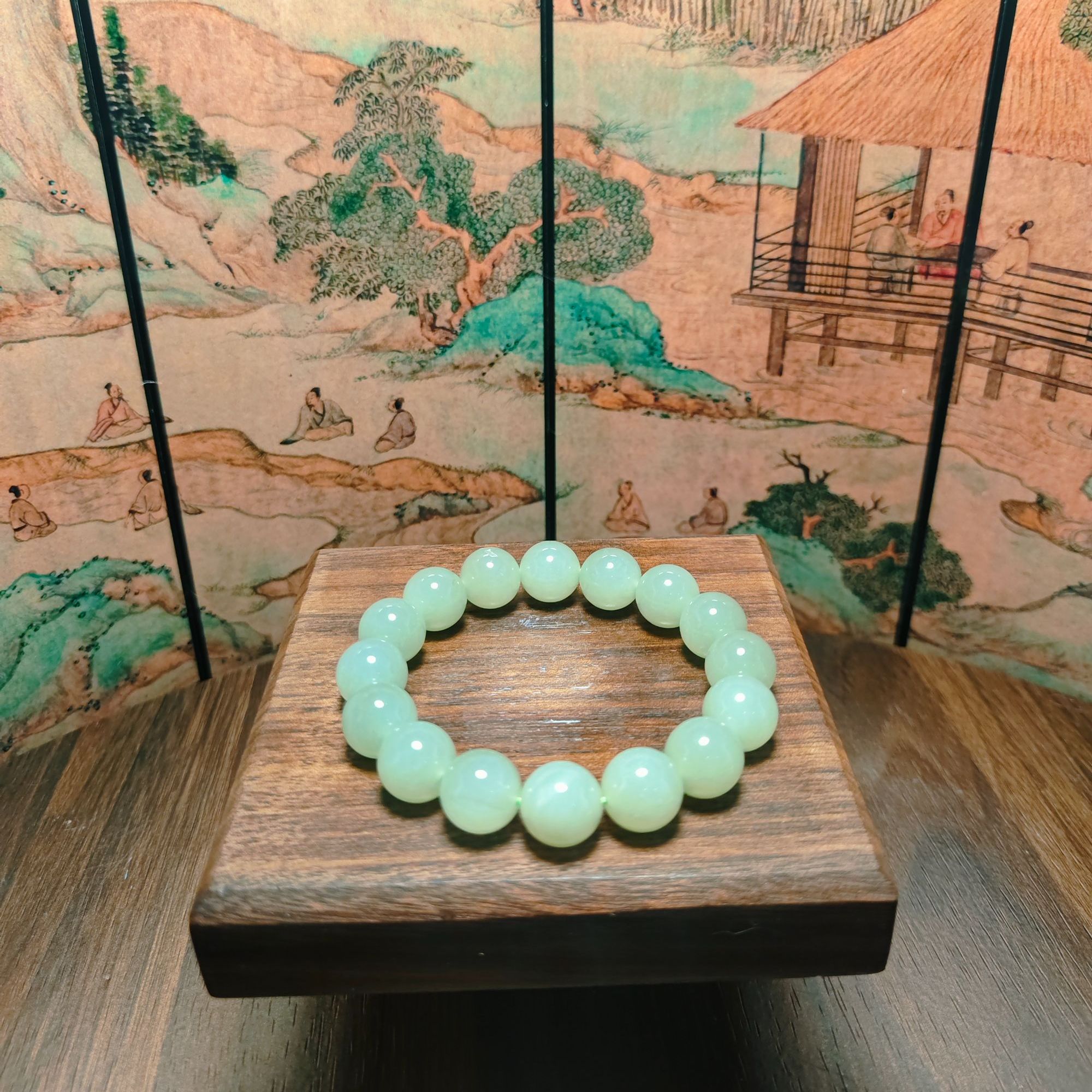 H和田玉圆珠手串（卡12）1861