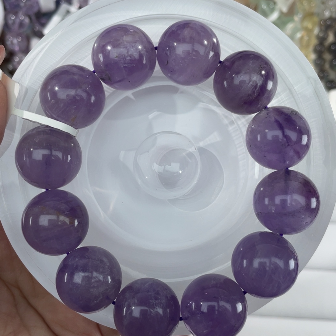 手串未镶嵌水晶003薰衣草紫水晶18m