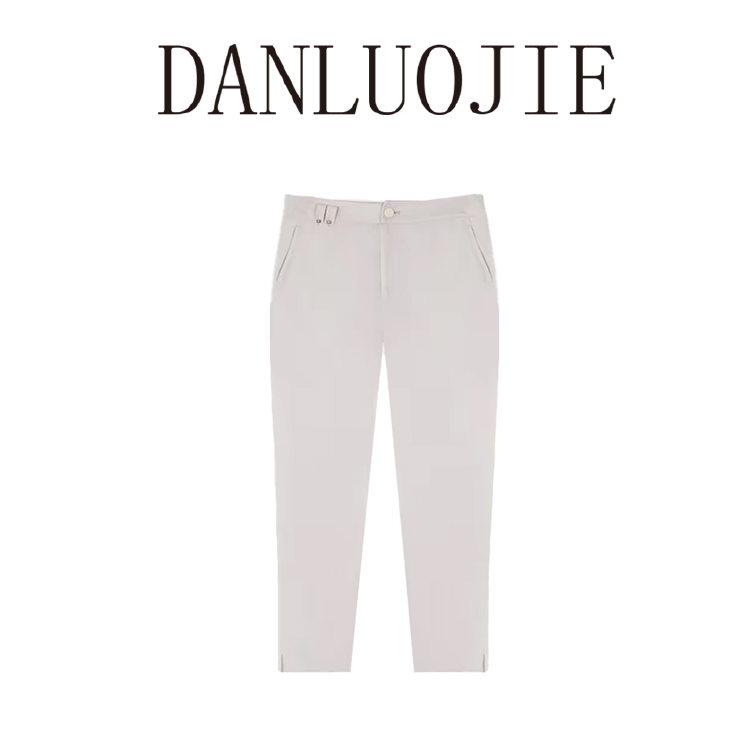 丹珞婕 面膜裤 速干斜纹肌理立体剪裁休闲裤 YKK拉链抗皱速干舒适