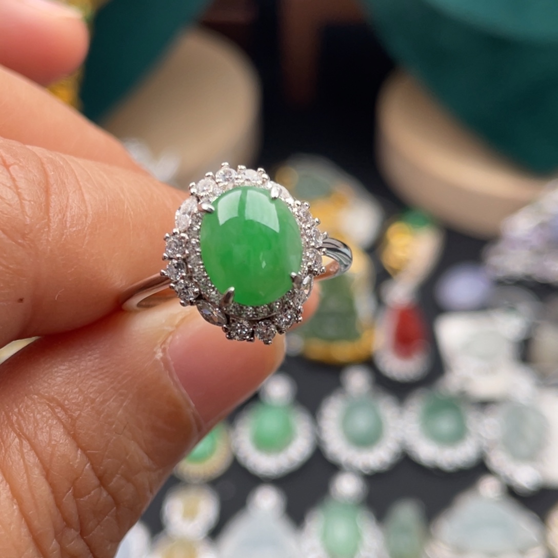 翡翠银S925镶嵌吊坠(不含链)