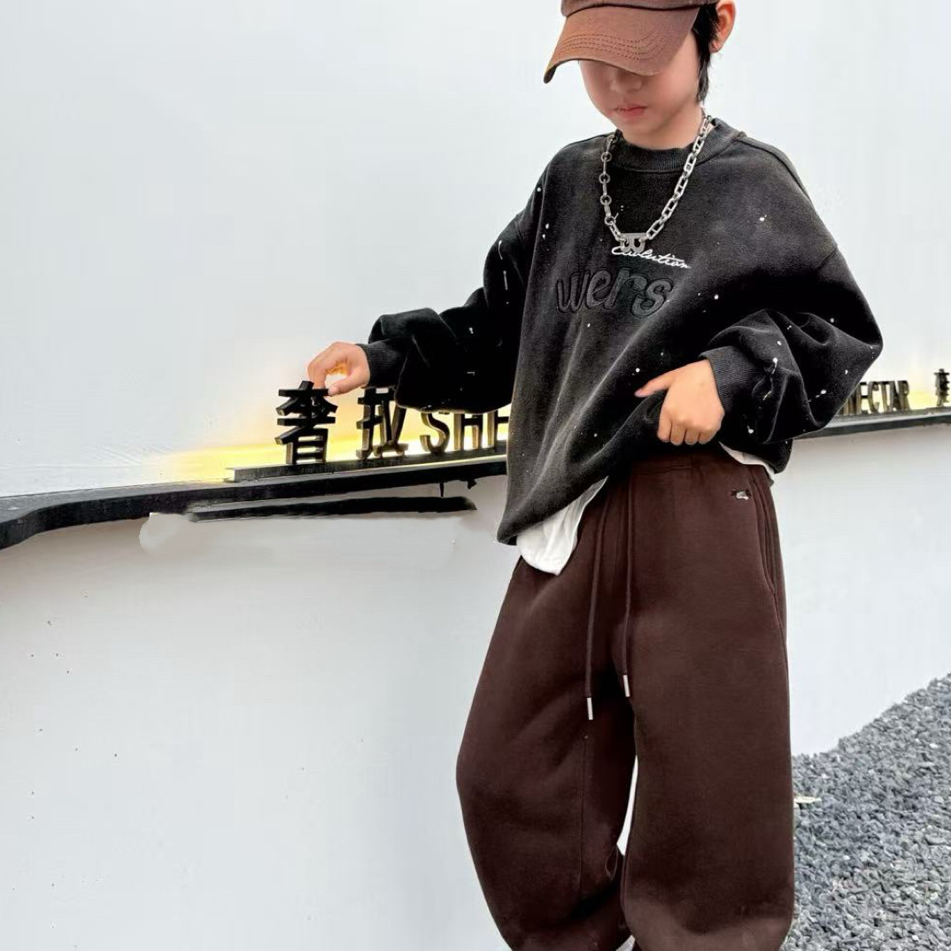 17127高端潮流时尚百搭休闲童装时尚百搭加绒休闲裤B5-5-1