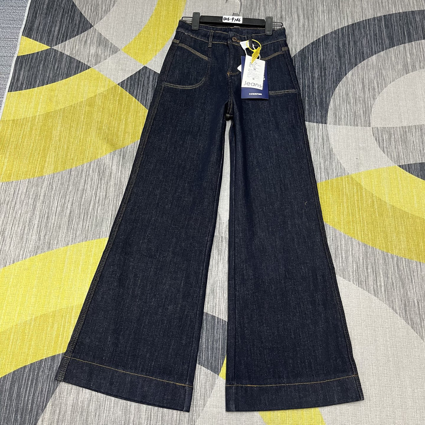 #B4-9766 加绒-厚绒 高货 丹宁蓝明线不贴腿喇叭裤 高弹（不换退）