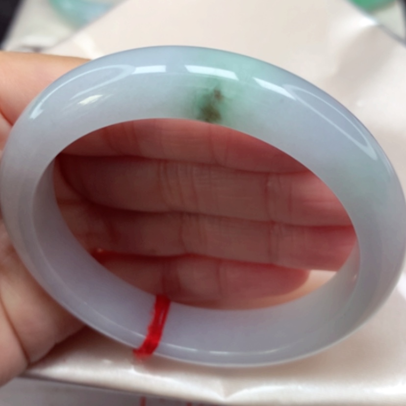 【闪购商品】翡翠手镯未镶嵌冰胶飘花手镯5657圈4号