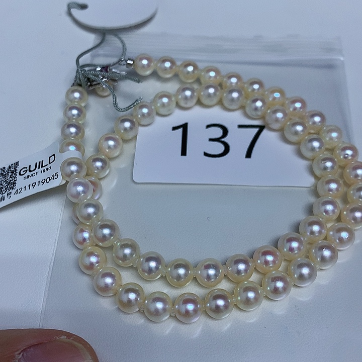 银S925镶嵌项链海水珍珠6-7