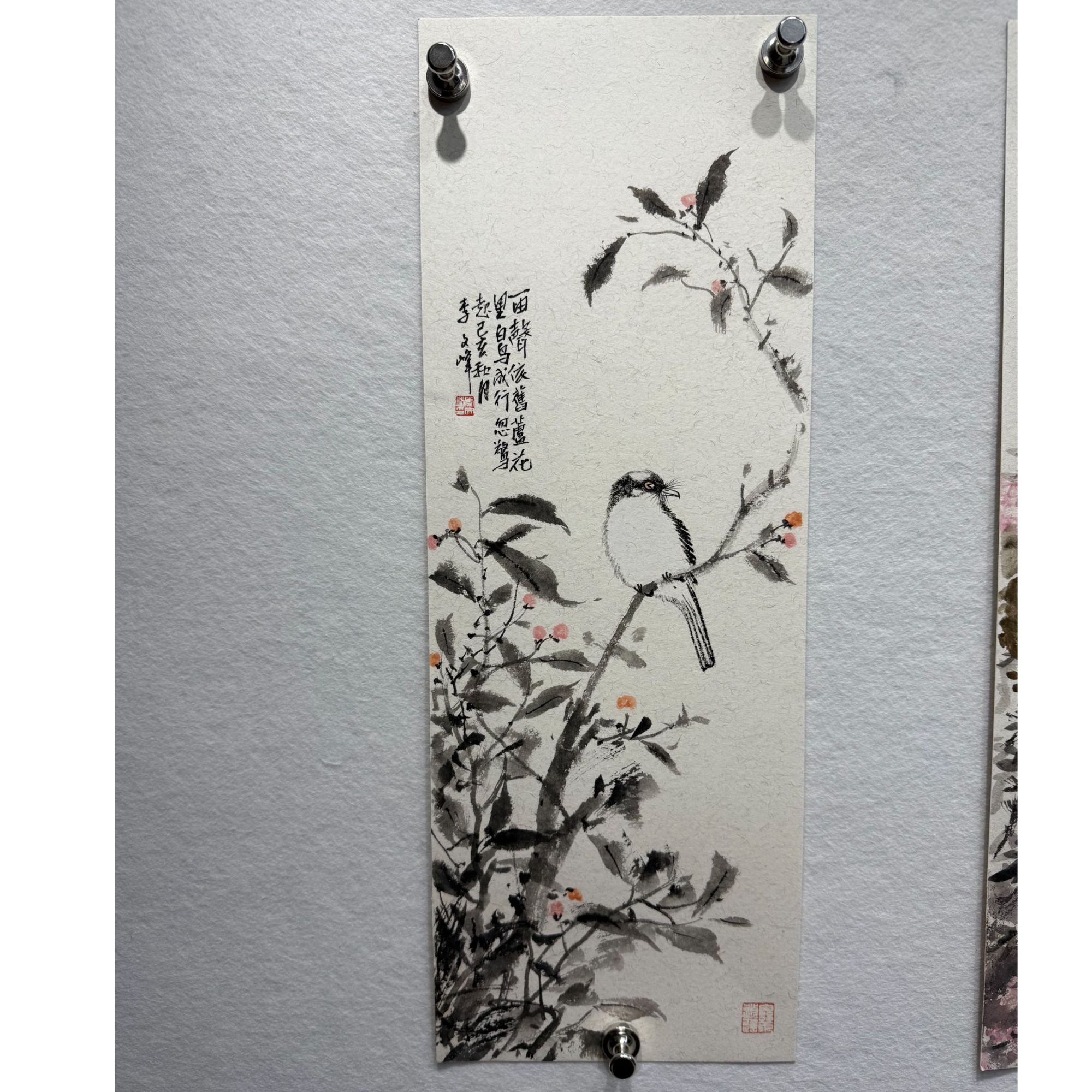 四尺四开-红果花鸟-李老师作品