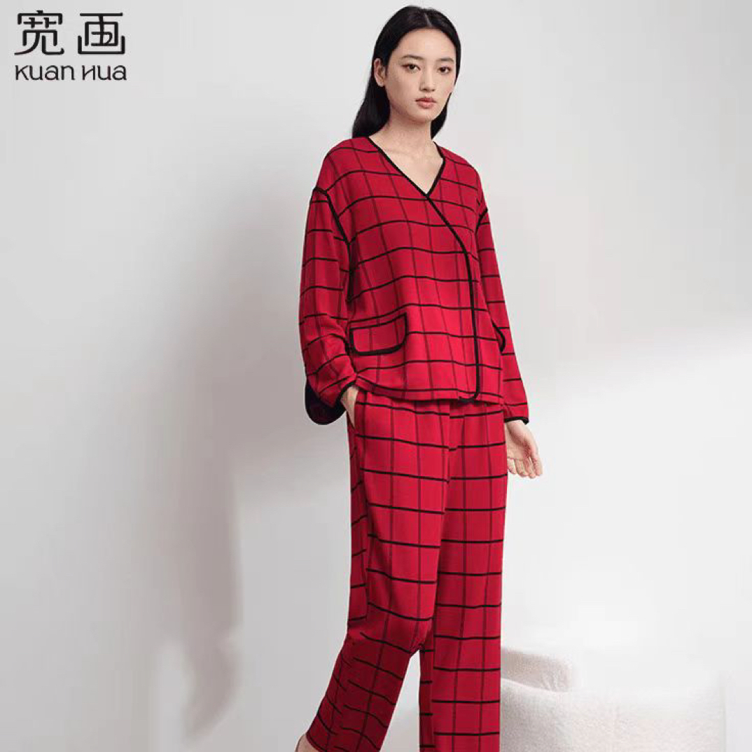 宽画96898女士家居服春秋款亲肤舒适高级感长袖睡衣女秋季