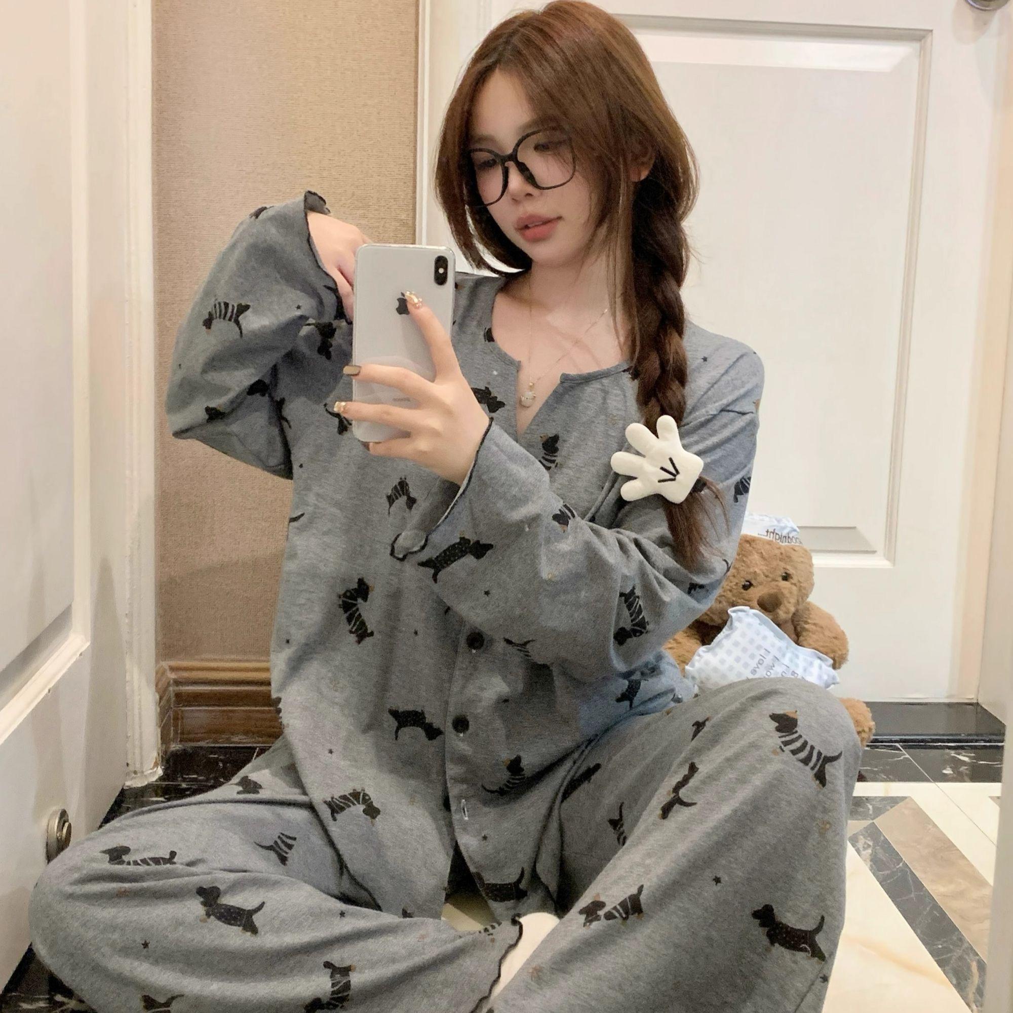 2025冬季加肥加大女德绒保暖大码睡衣可爱卡通保暖可外穿家居服