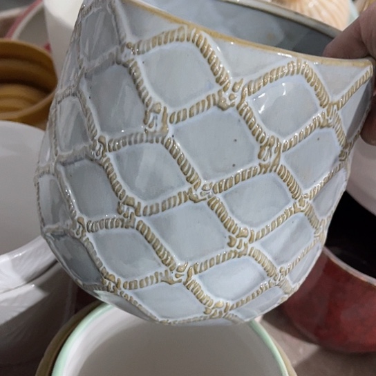 多肉绿植陶瓷花盆，有孔，微瑕