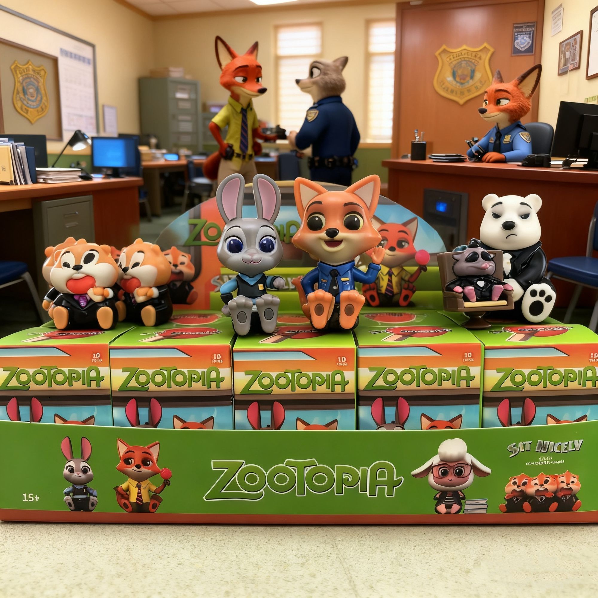 疯狂动物城盲盒手办尼克朱迪警官狐兔烘焙装饰桌面摆件童孩礼物