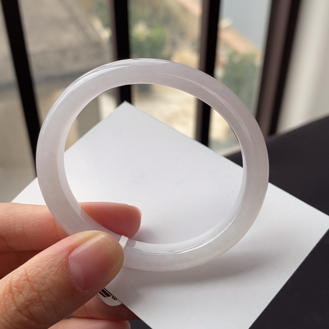 翡翠未镶嵌手镯51.3贵妃粉紫