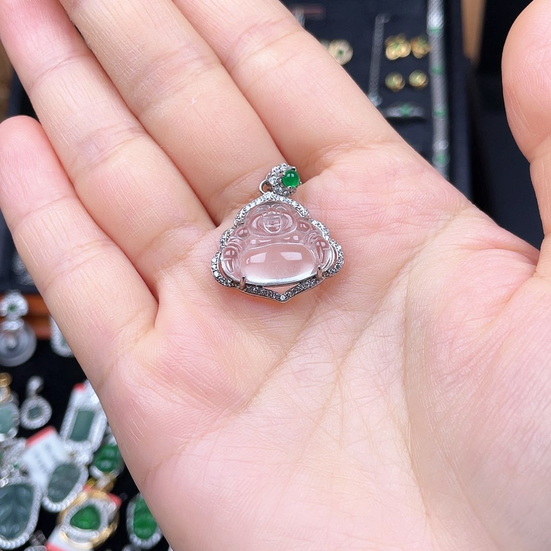 石英质玉银S925镶嵌颈饰