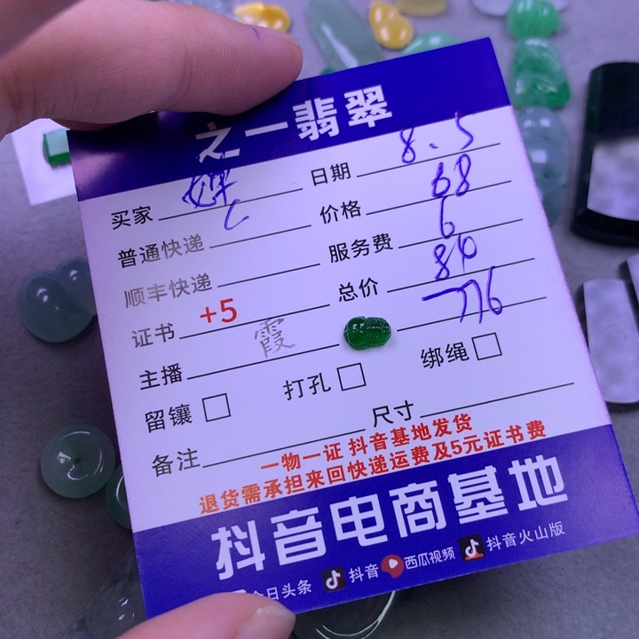 翡翠未镶嵌颈饰婵*