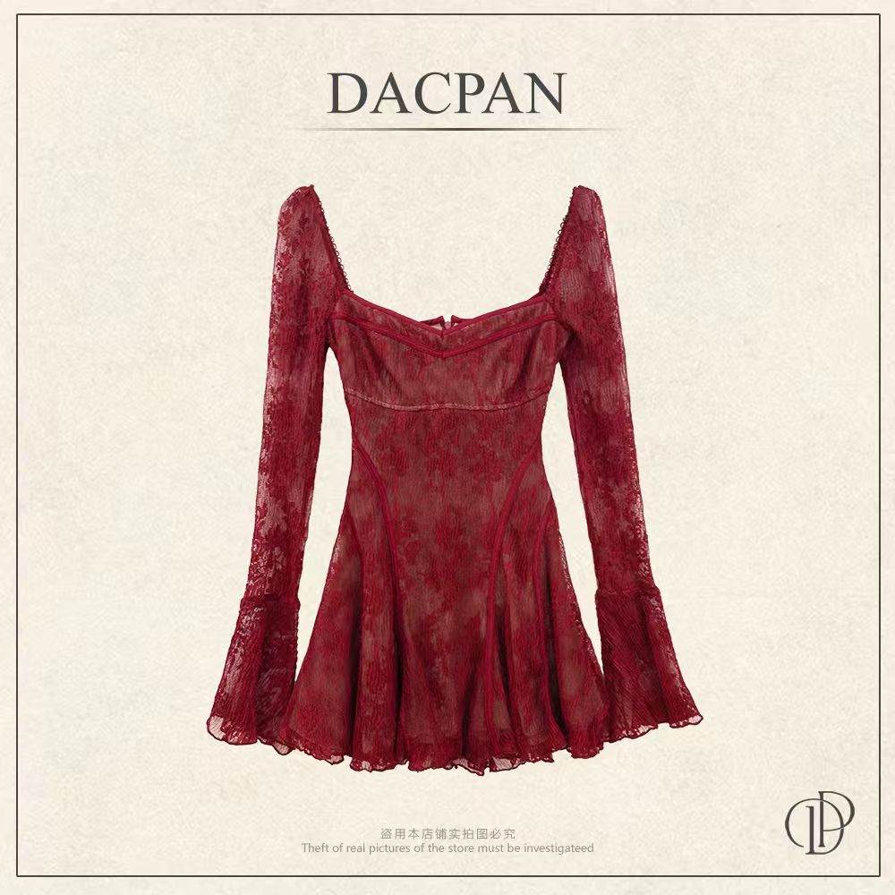 DACPAN-“独家记忆”方领蕾丝短款连衣裙 2026/盼·YP612