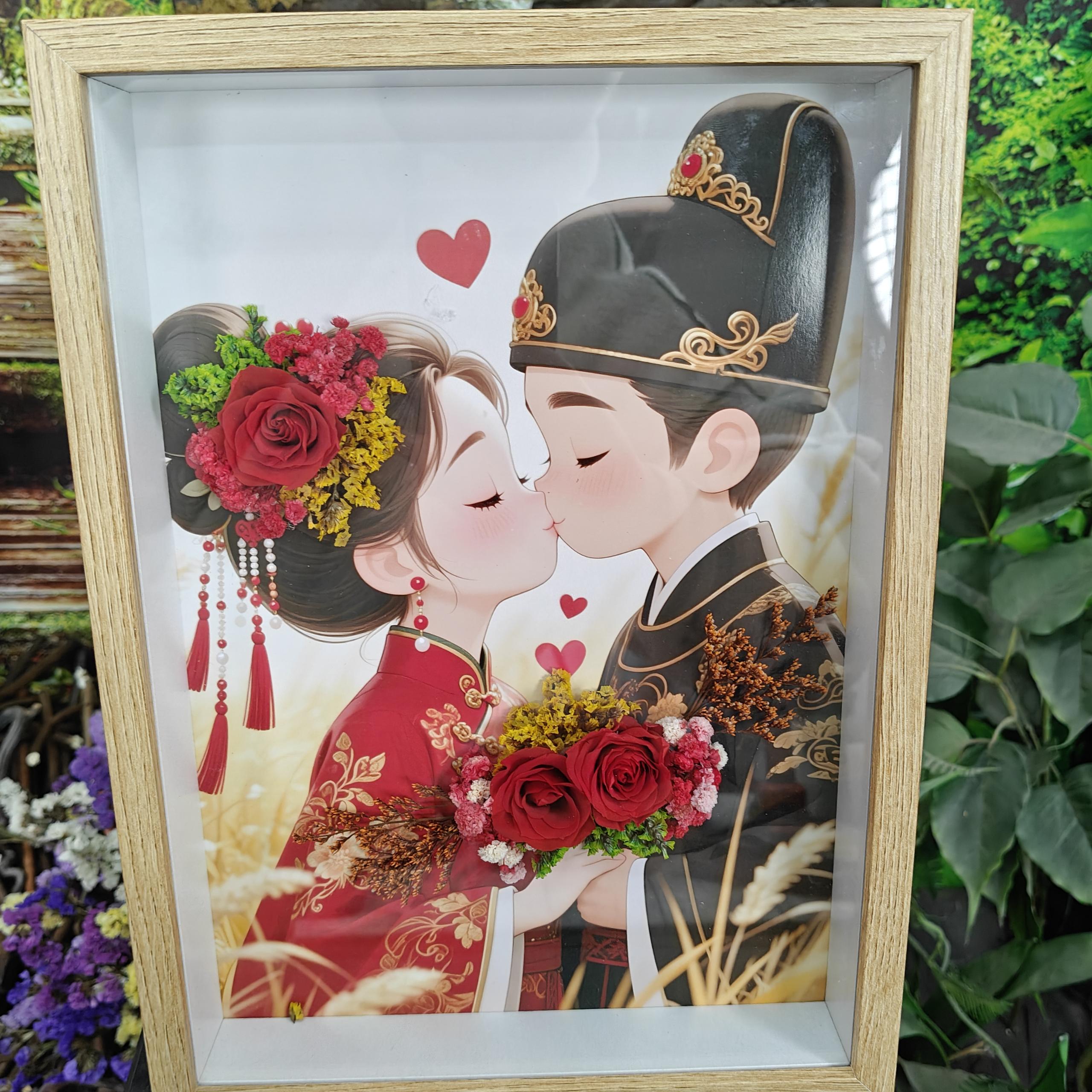 【喜结连理】】永生花画框   32高23宽