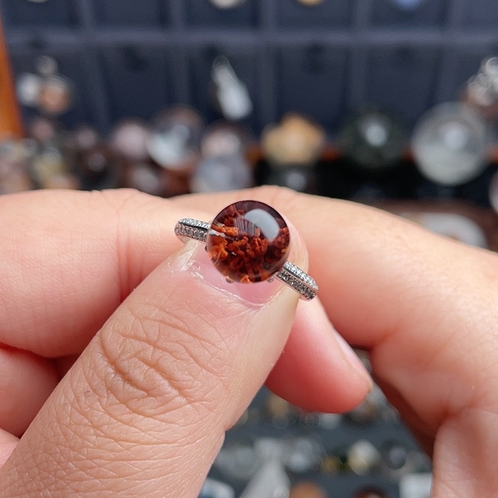 水晶戒指银S925镶嵌11111