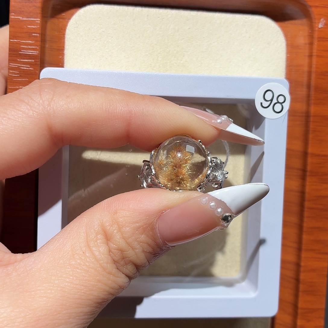 如***一水晶银S925镶嵌戒指