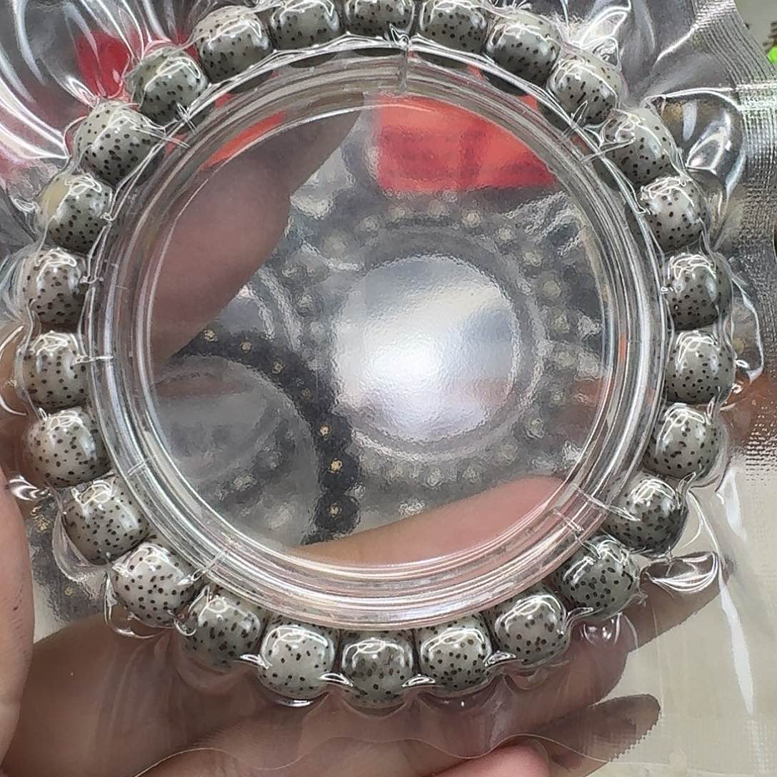 星月菩提手串3练手糯冰石玉98