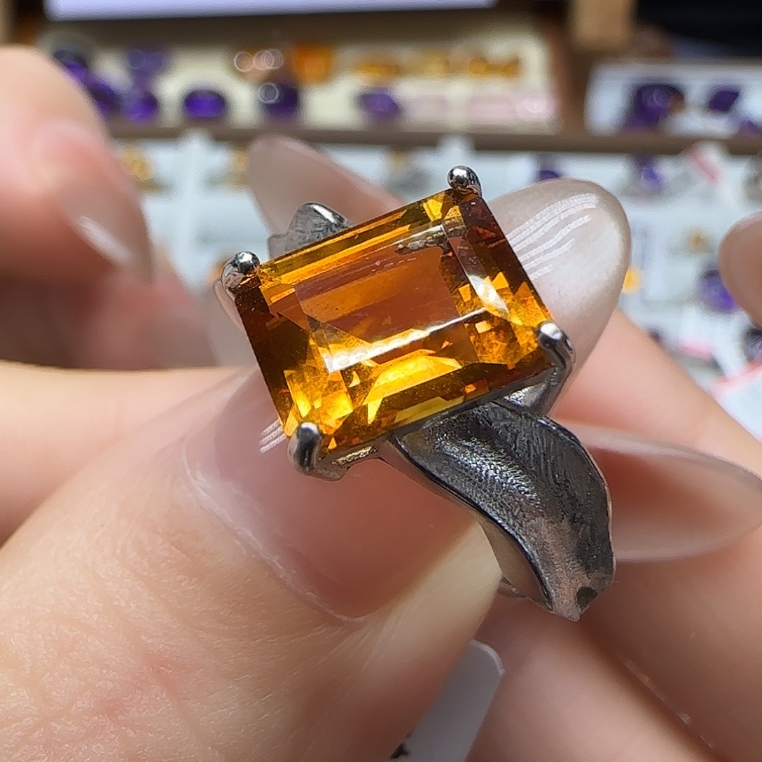 ①***①珠宝半成品水晶银S925镶嵌G 3.2克拉