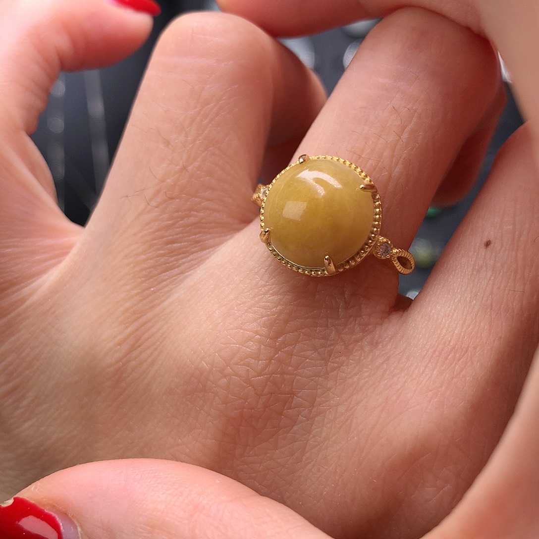 翡翠颈饰银S925镶嵌戒指