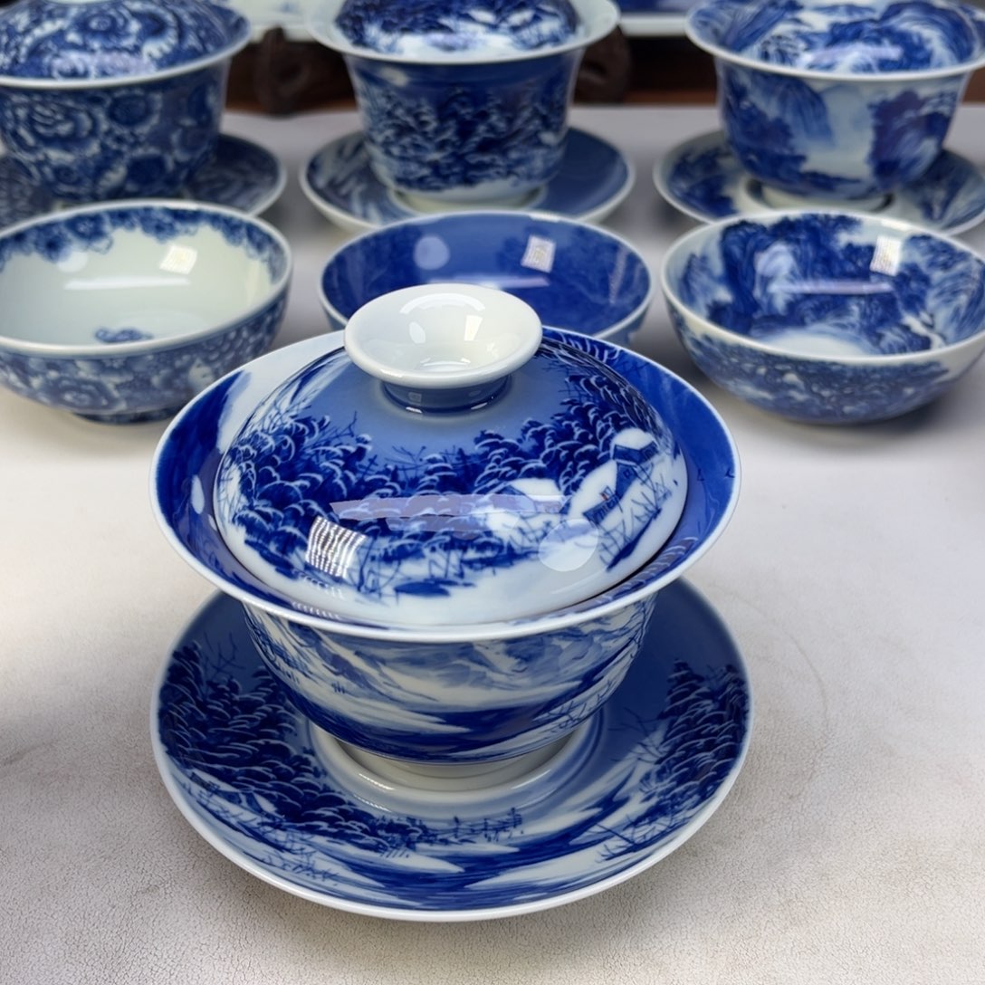 婧*?微瑕福利雪景盖碗