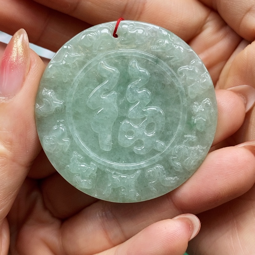 【闪购商品】翡翠未镶嵌颈饰昙*天然翡翠A货福牌