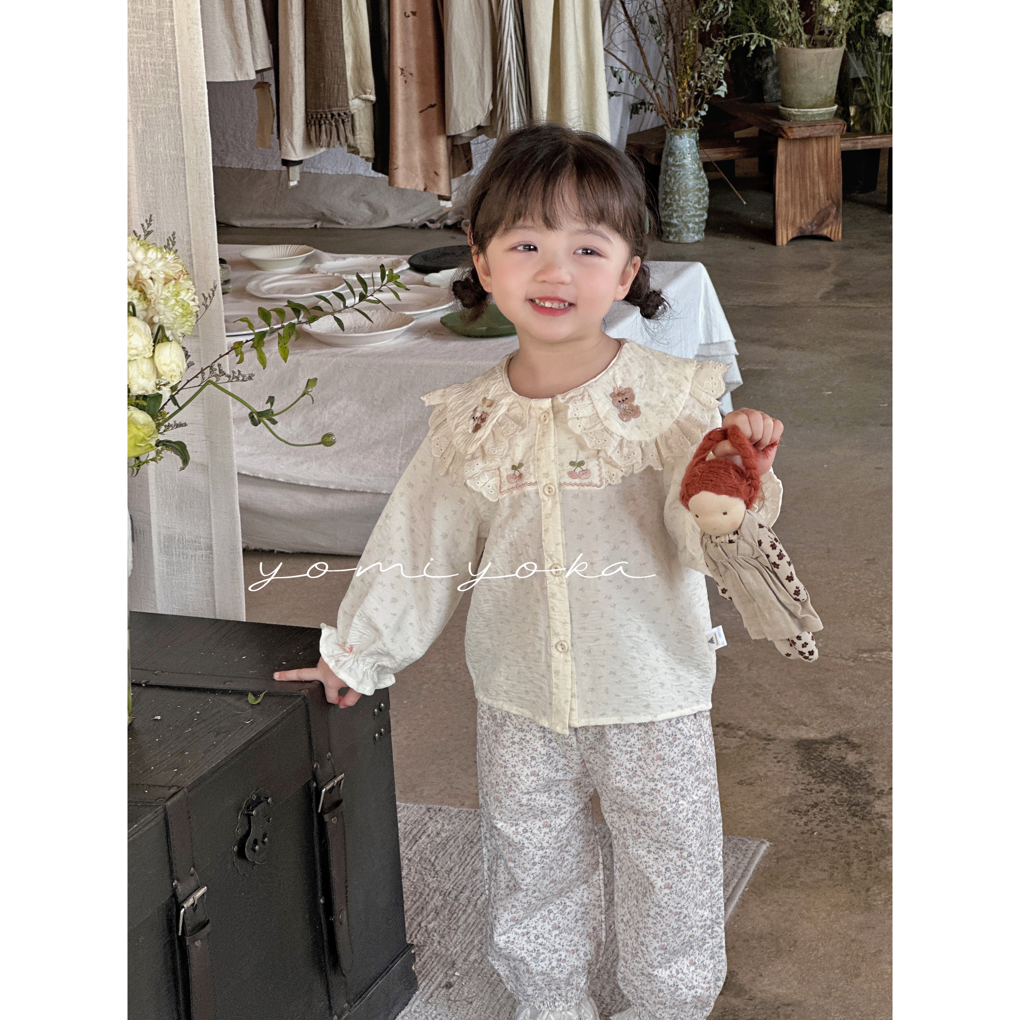 【现货】251-优米优卡-童装2025年秋季新款韩版碎花休闲裤 -251069