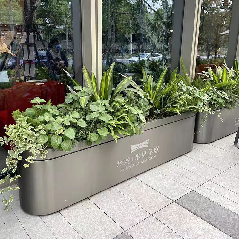 铁艺圆弧花箱餐厅花槽隔断花架奶茶店咖啡厅户外铁花盆可定制