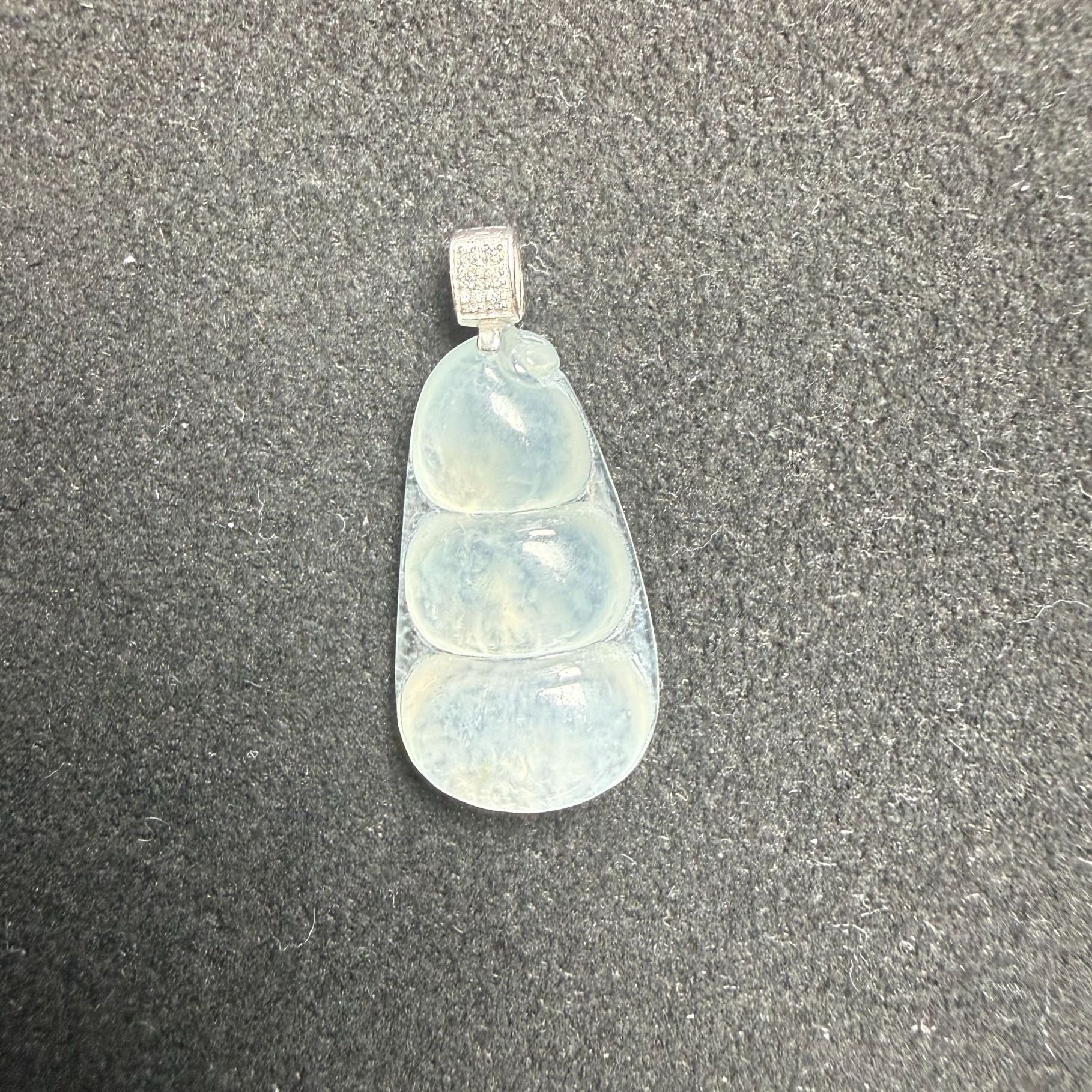 久鱼珠宝 18K金翡翠挂件9369