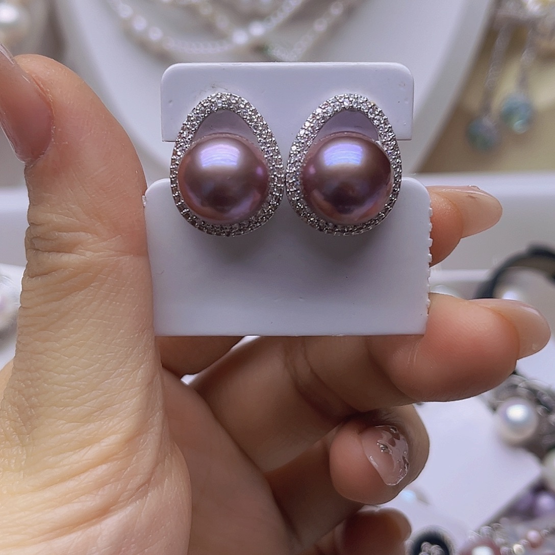 吊坠银S925镶嵌淡水珍珠