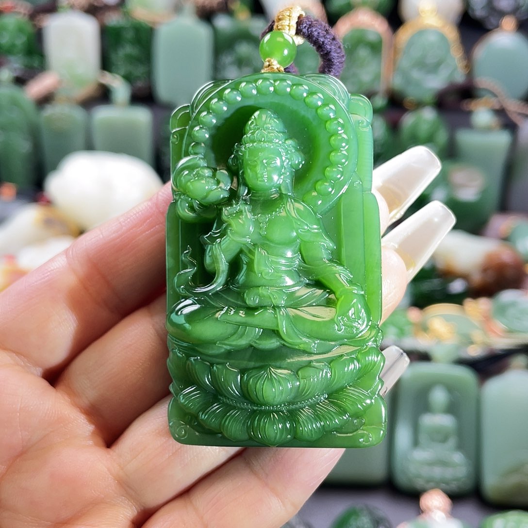 和田玉未镶嵌挂件荆***爱