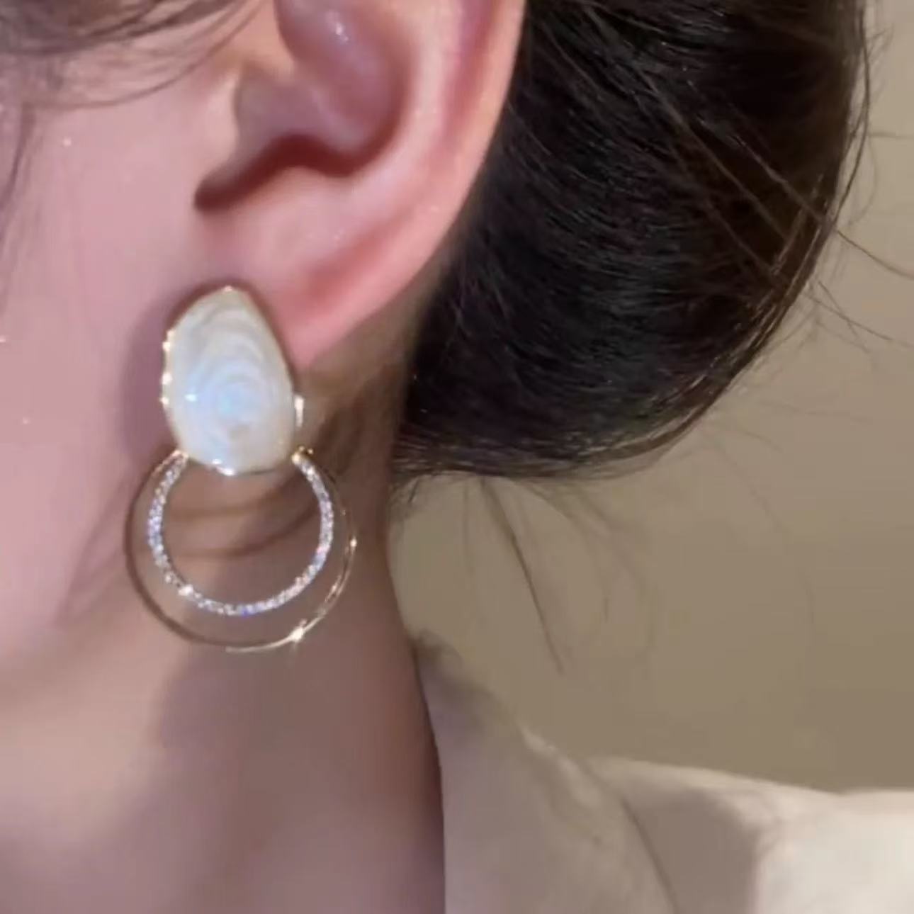 合金亚克力耳饰 40号个性耳环小众女几何图案温柔时尚耳饰8806