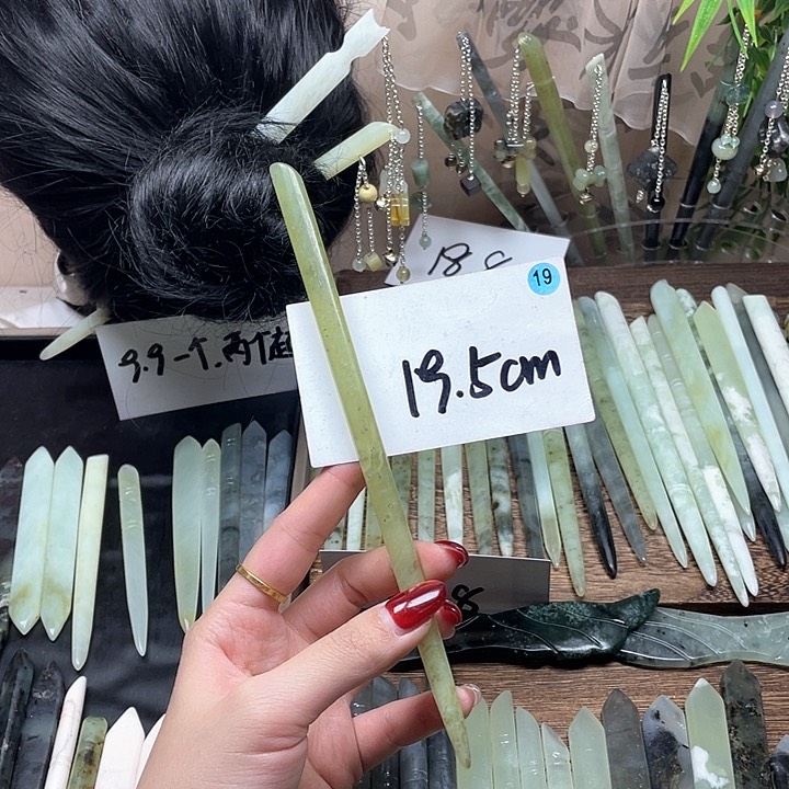 蛇纹石玉发饰合金