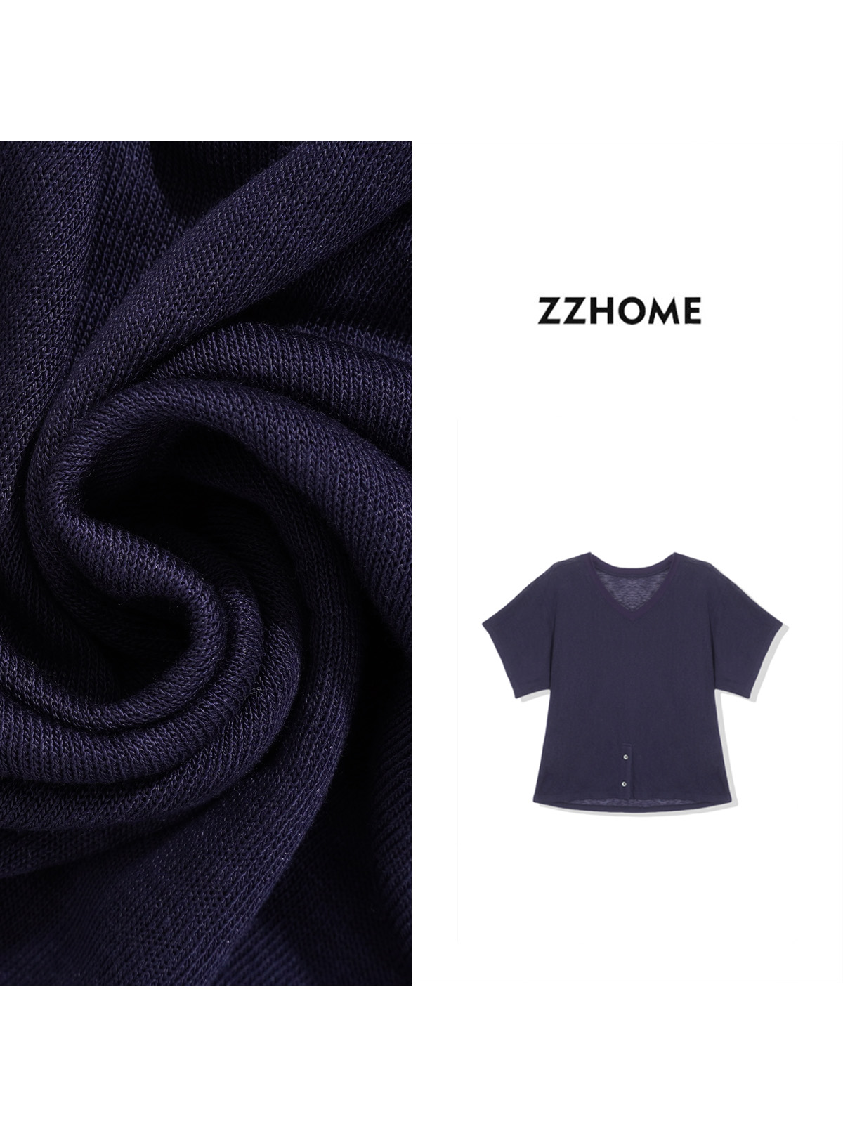ZOZO HOME ｜素系时髦轻线条立裁V领套头T恤q171187p