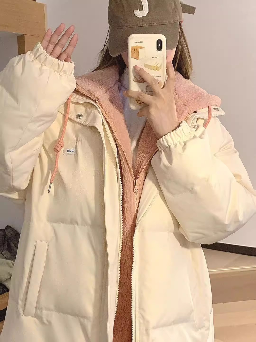 青少年羽绒服女冬季新款高中初中学生假两件棉服加厚保暖棉衣外套