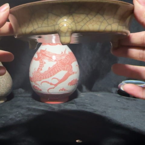 冰***棒陶摆件三足洗bcjdsj