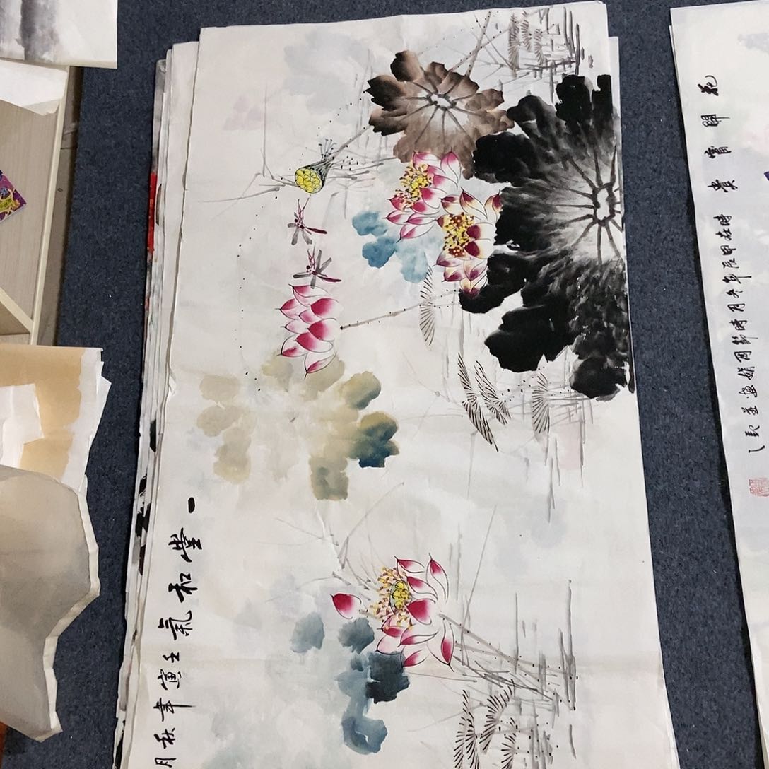 国画四尺荷花一幅