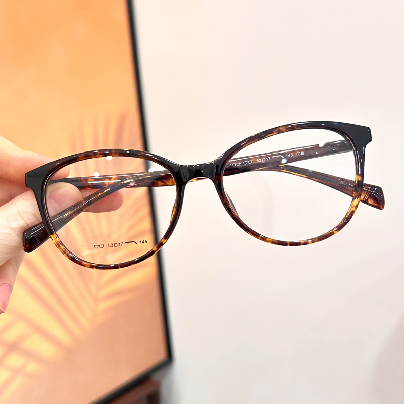 玳瑁复古猫眼眼镜框架素颜百搭潮流方圆脸显瘦好搭可配有度数