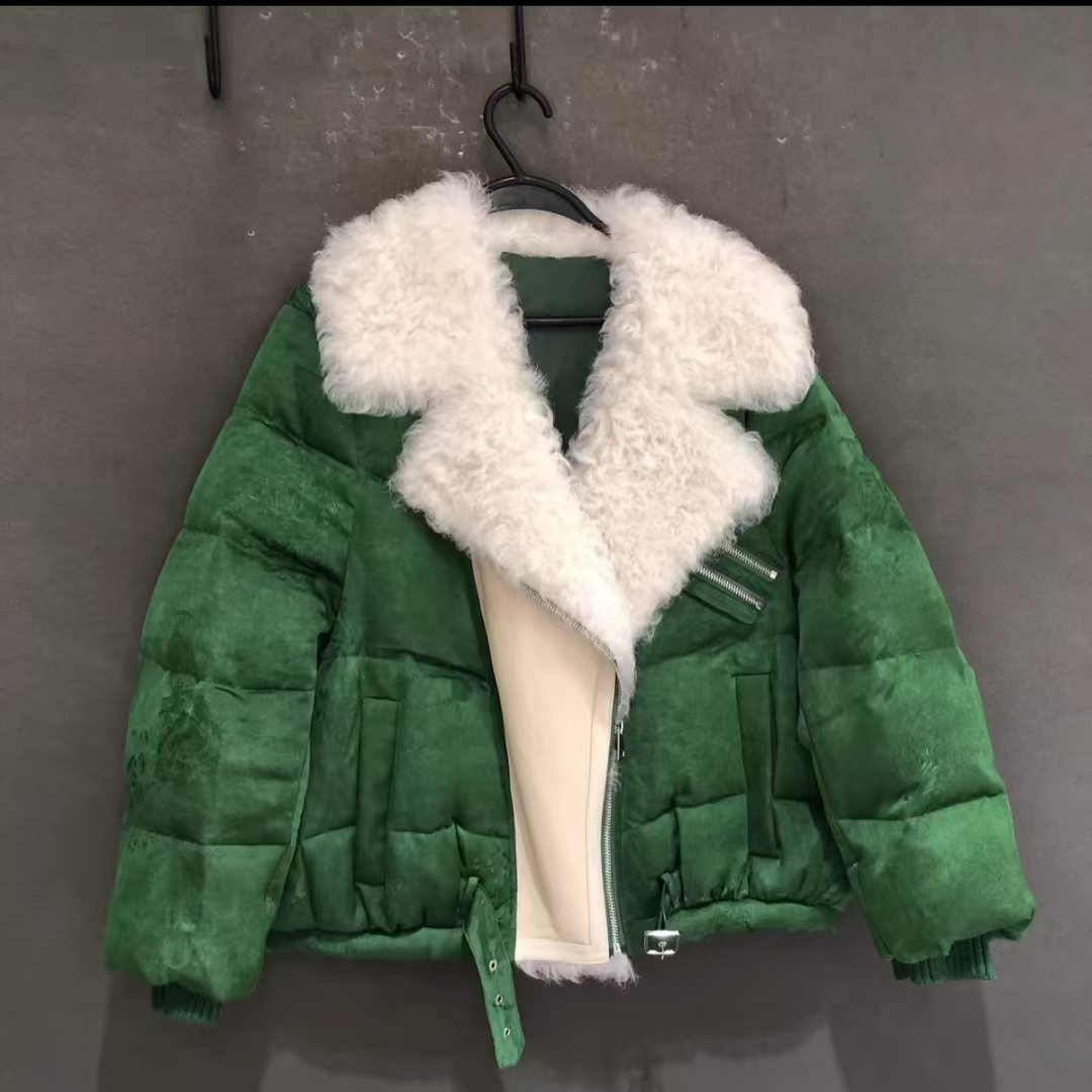 3056女冬季新款时尚气质百搭翻领保暖外套 MF/0108