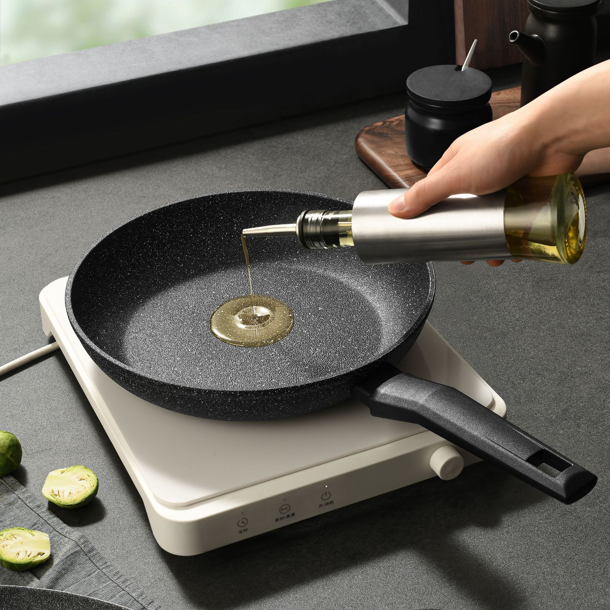 Pensray品牌德国28CM煎锅威宝龙三层涂层厚皮橙同款不粘锅