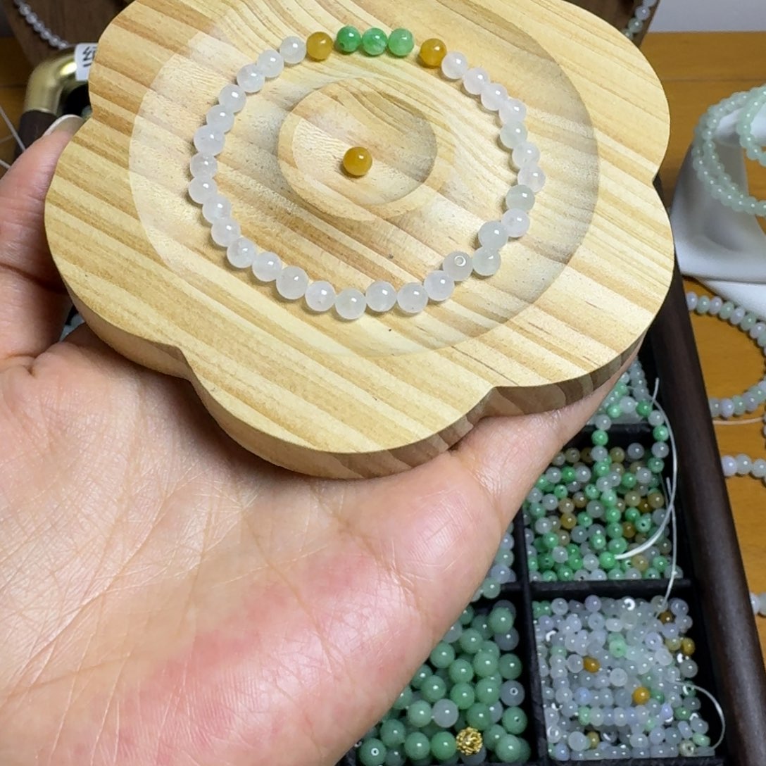 西***冰翡翠散珠多宝色搭配珠串定制