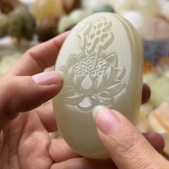 石材古青石不退换佛莲微瑕