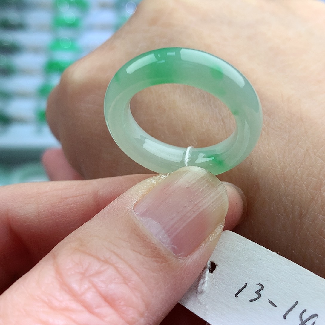 未镶嵌戒指翡翠13-14号