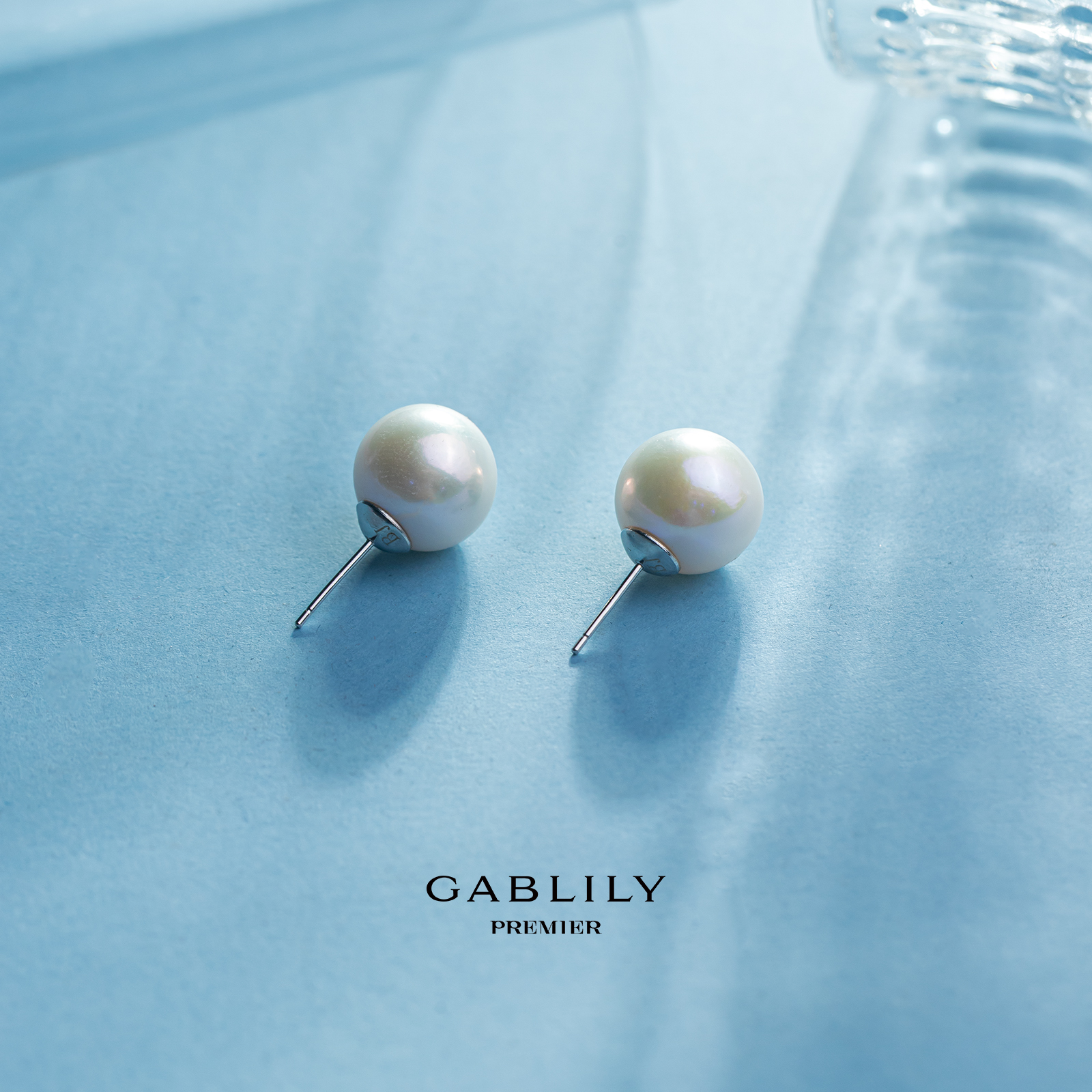 珈白丽【昕昕】GABLILY premier淡水珍珠S925银12-12.5mm耳饰时尚
