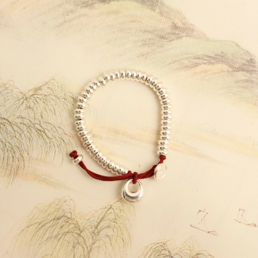 足银手链 国风编织平安小福袋百搭气质时尚盘缠手链