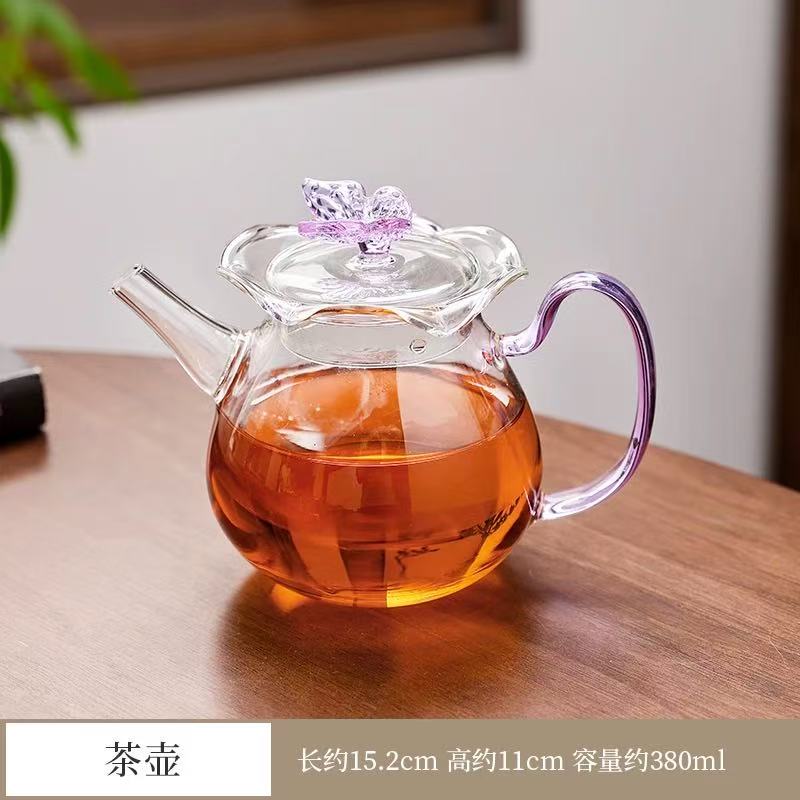 秋香茶具 紫蝴蝶花口壶执手壶煮茶壶泡茶壶（紫把）-6123-0824