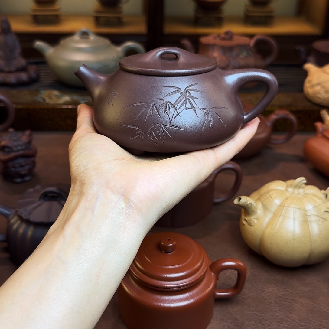 茶壶紫砂景舟石瓢，老紫泥