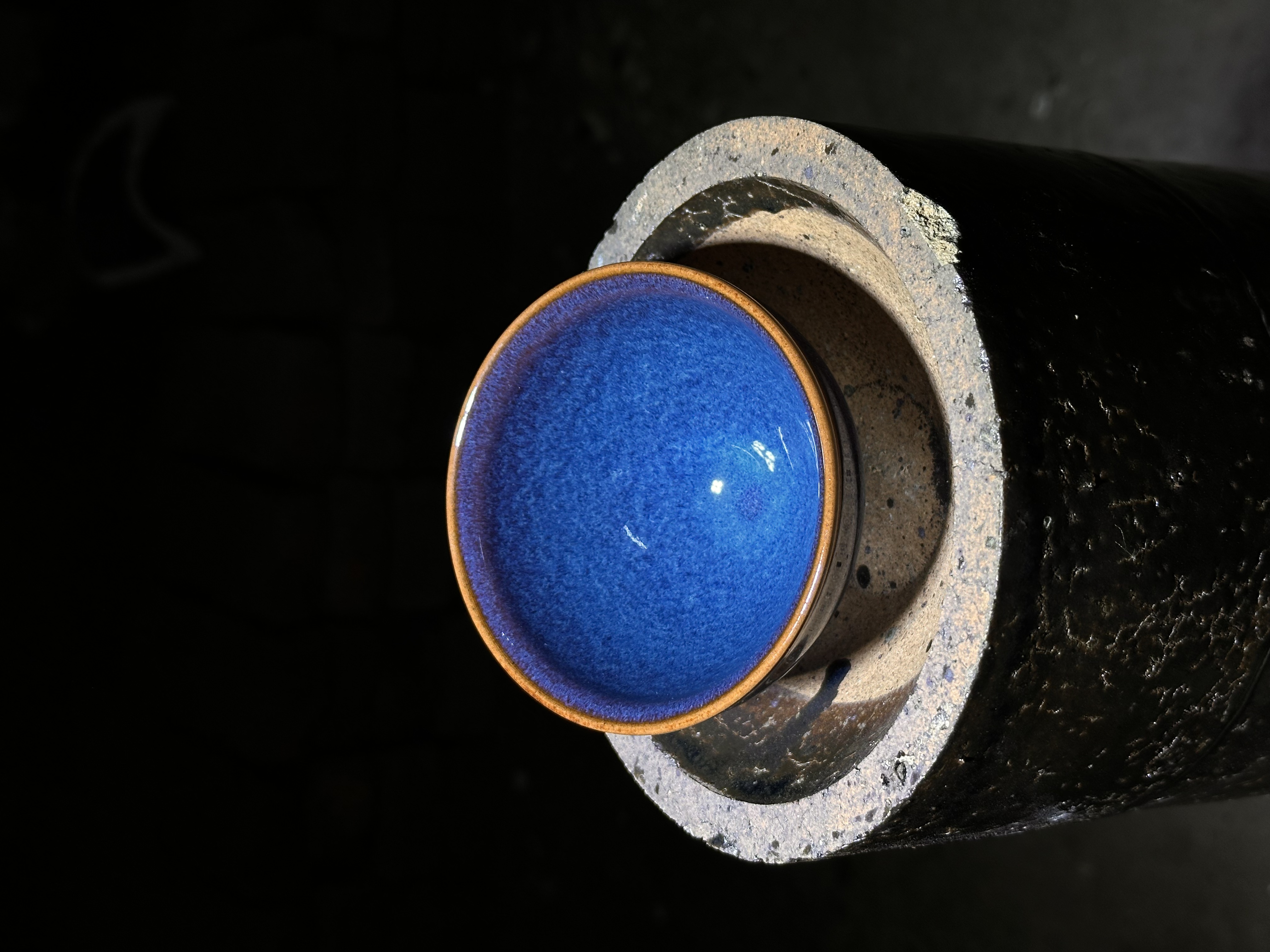 建窑建盏回蓝主人杯