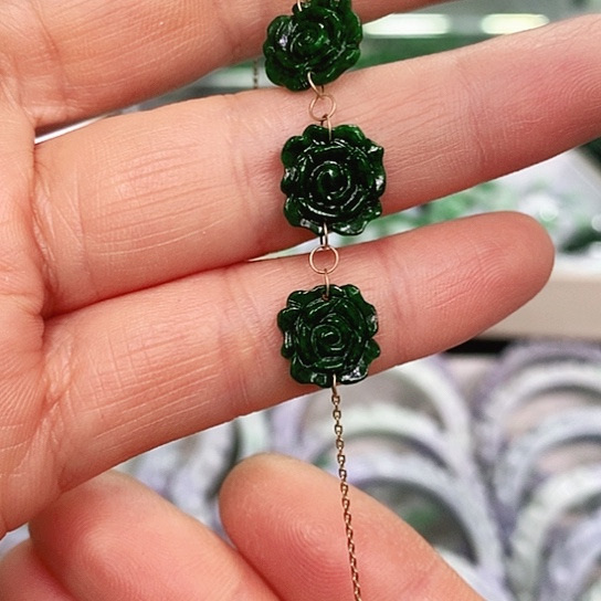 翡翠颈饰18K金镶嵌挂件