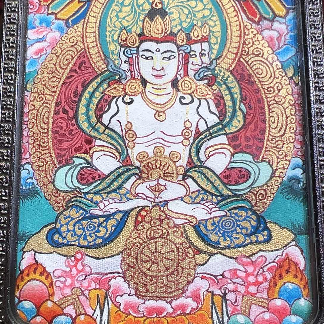 吊坠手绘热贡唐卡大日如来