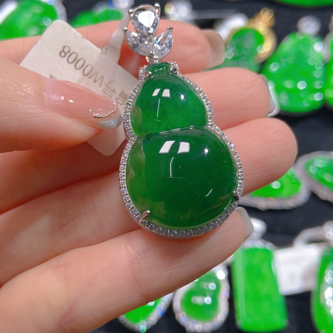 翡翠吊坠(不含链)银S925镶嵌